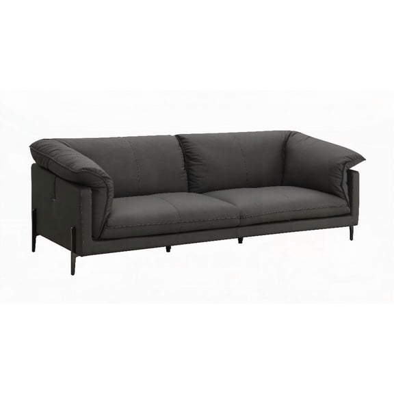 Luxurious Top Grain Leather Sofa | 220lbs Weight Capacity, 22" Armrest