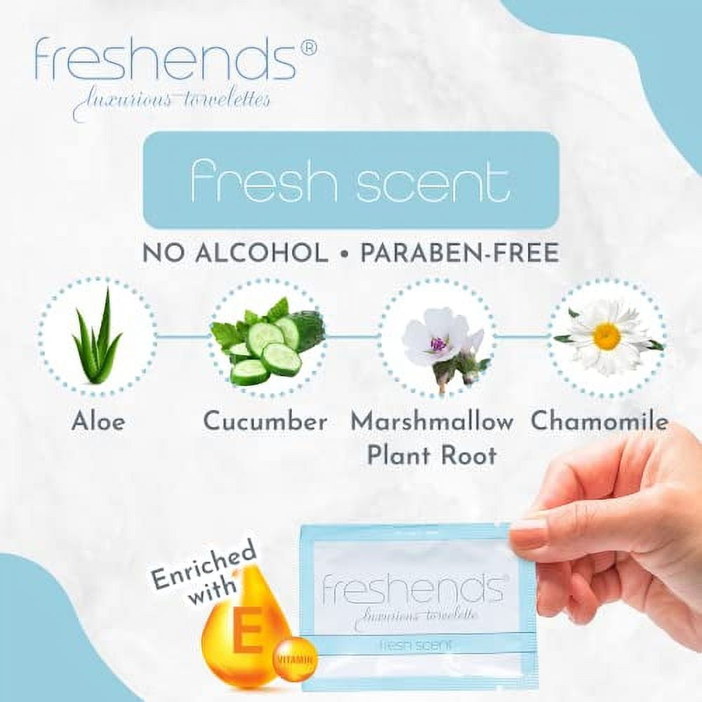 Luxurious Towelette Bundle Flushable Wipes for Adults — Flushable Toilet Tissues — Personal Care Bathroom Wipes — Individually Packed Wipes, Travel Wipes — 135 Bulk Pack, Blue