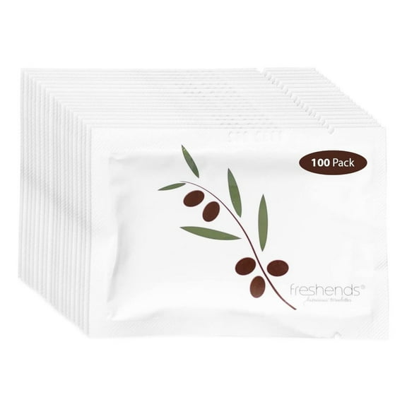 Luxurious Towelette Bundle - Flushable Wipes for Adults, Guest Bathroom Essentials for Hotels, Air BNB, Clubs, Restaurants, Bars, Weddings 100 Bulk Pack, Olive