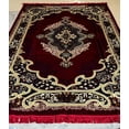 thumbnail image 1 of Luxurious Turkish Velvet Area Rug – 78in × 118 in , Persian Style Carpet with Red & Gold Floral Medallion Design, Made in Turkey, 1 of 5
