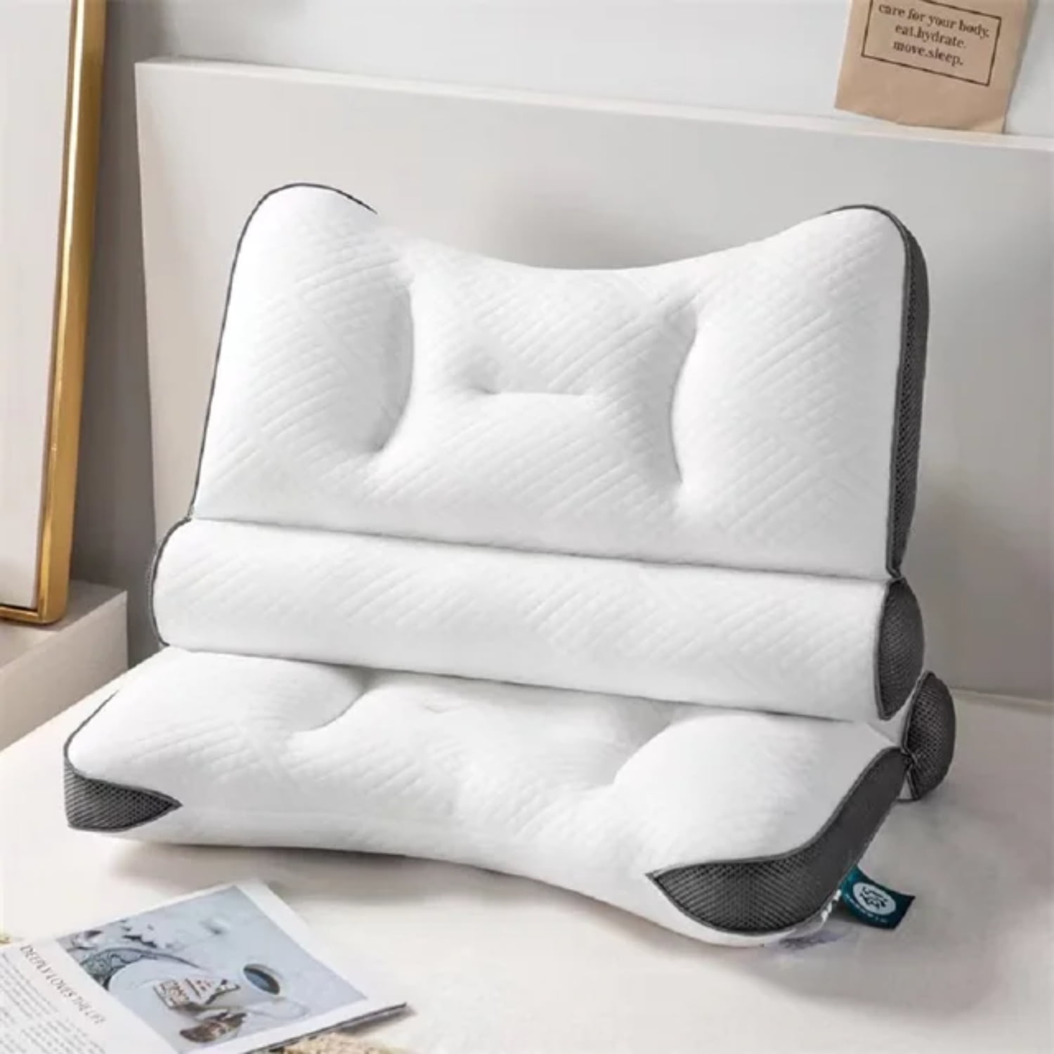ZLOHPAE Car Neck Pillow | 100% Memory Foam, Adjustable Strap, Breathable Cover For Driving Comfort
