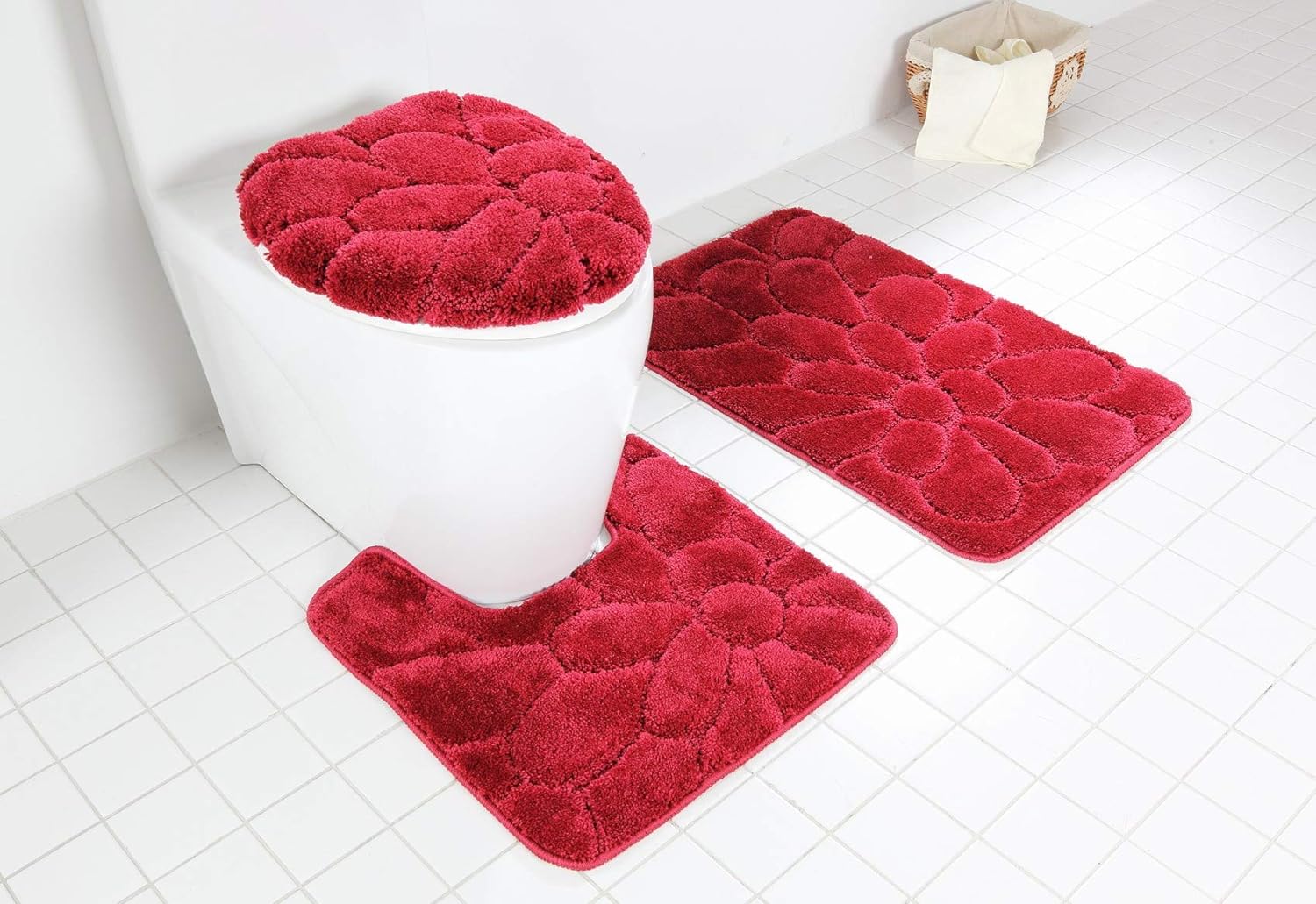 Luxurious Ultra Soft Bath Rug Set. Sunflower Design. Bath Rugs, Lid