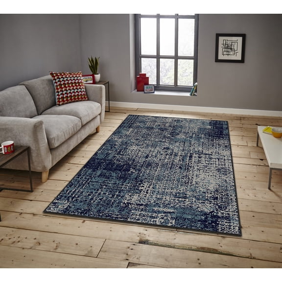 Luxurious Velvet Area Rug, 2.6 x 4.6 Feet, 100% Polyester, 740 g/m | Non-Slip Felt Dot Underside, Laminated Sponge for Comfort | Easy Machine Washable | Modern Digital Print Design,