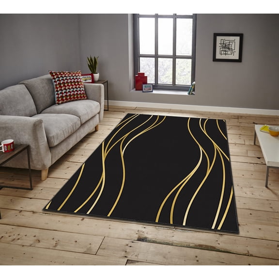Luxurious Velvet Area Rug, 2.6 x 4.6 Feet, 100% Polyester, 740 g/m | Non-Slip Felt Dot Underside, Laminated Sponge for Comfort | Easy Machine Washable | Modern Digital Print Design,