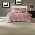thumbnail image 1 of Luxurious Velvet Bedding Sets Blush Quilted Polyester Modern Glam Design for Home, 1 of 12