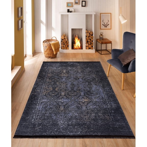 Luxurious Velvet Carpet (4ft x 6ft), 100% Velvet Fabric, 0.3 inches Pile Height | Non-Slip Underside, Machine Washable at 30C | Chenille Fabric with Digital Printing,
