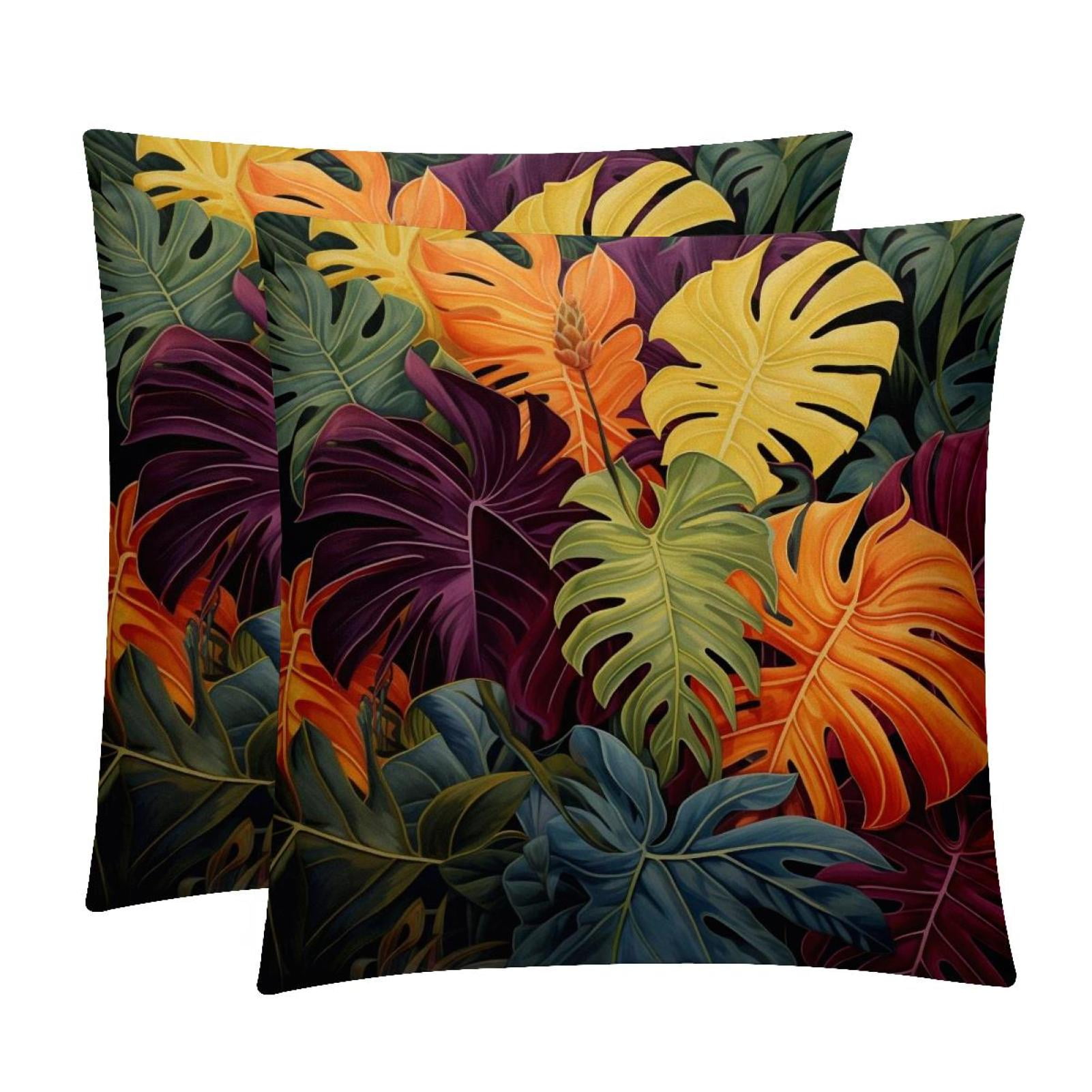 Luxurious Velvet Throw Pillow Inserts and Covers Set of 2, 16x16