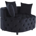 thumbnail image 1 of Luxurious Velvet Tufted Round Accent Chair with Plush Pillows for Living Room and Bedroom, Oversized Barrel Chair (Black), 1 of 5