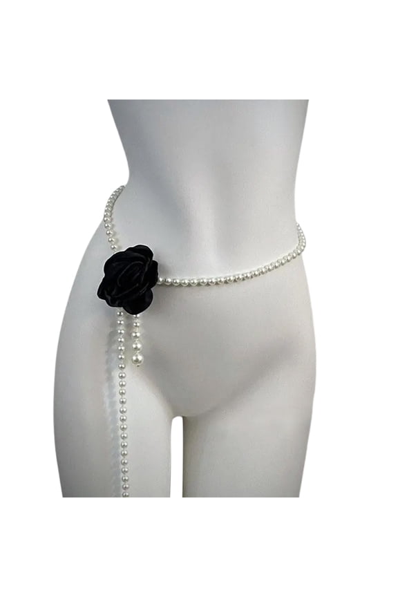 Luxurious Waist Belt Stylish Multilayer Pearls Waist Chain Belt Elaborate Chain Belly Chain for Belly Dance