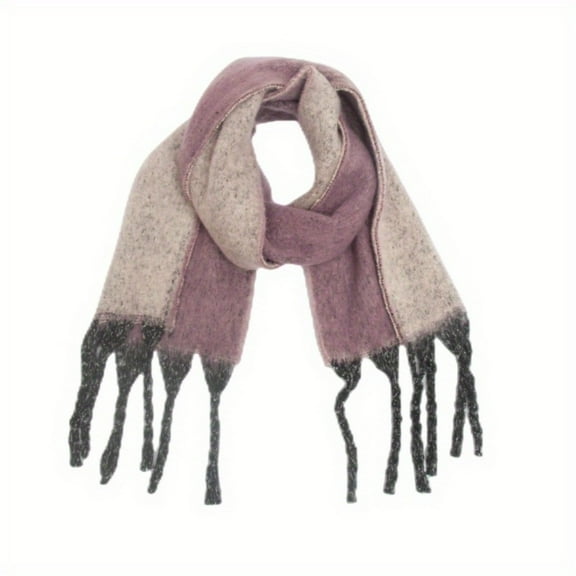 Luxurious Winter Wrap: Thick, Fringed, Ombre Scarf for Ultimate Coziness