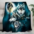 thumbnail image 1 of Luxurious Wolf-Themed Flannel Throw Blanket - Ultra-Soft, Warm & Cozy for Couch, Bed, Office, Travel | Modern HD Digital Print | Versatile All-Season Gift, 1 of 6
