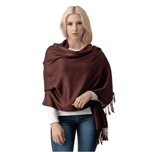 Luxurious Women's Pashmina Shawl in Brown - Soft and Elegant
