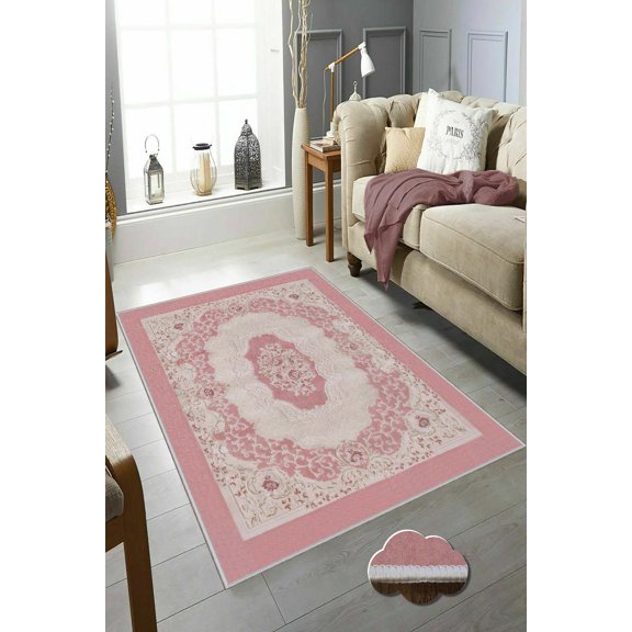 Luxurious Woven Area Rug, 100% Polyester, 23.6 x 39.4 inches | 650 g/m, 0.3 in Pile Height | Antibacterial, Non-Slip PVC Dot Underside, Machine Washable | 3D Digital Printing,