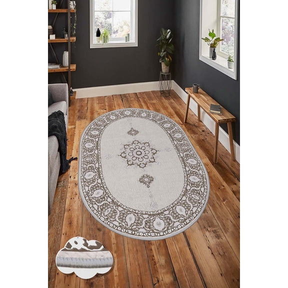 Luxurious Woven Area Rug, 100% Polyester, 23.6 x 39.4 inches | 650 g/m, 0.3 in Pile Height | Antibacterial, Non-Slip PVC Dot Underside, Machine Washable | 3D Digital Printing,