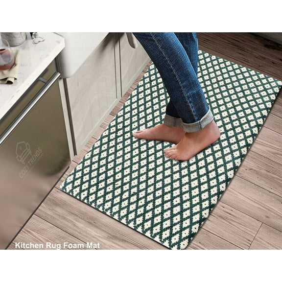 Luxurious Woven Cotton Cushioned Thiclk Kitchen Mat Rug - Anti-Fatigue, Anti-Skid - 18''x30''