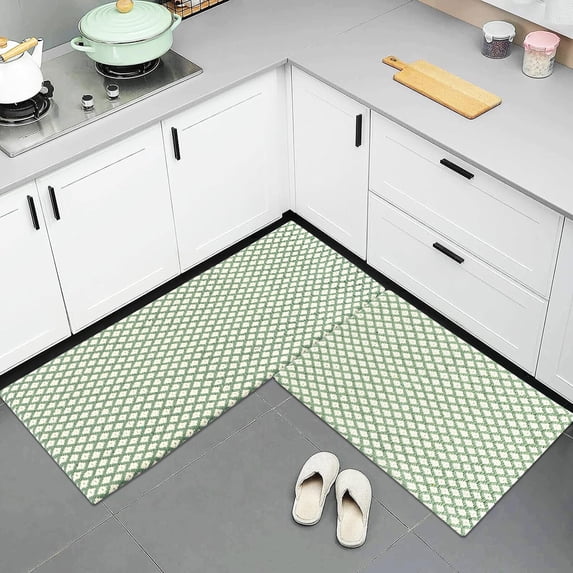 Luxurious Woven Cotton Thick Anti Fatigue Cushioned Kitchen Mat and Runner Set – 18" x 30" | 18" x 48"