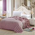 thumbnail image 1 of Luxurious Zigzag Modern Chevron Micro Fleece Blanket - Burgundy (Queen), 1 of 1