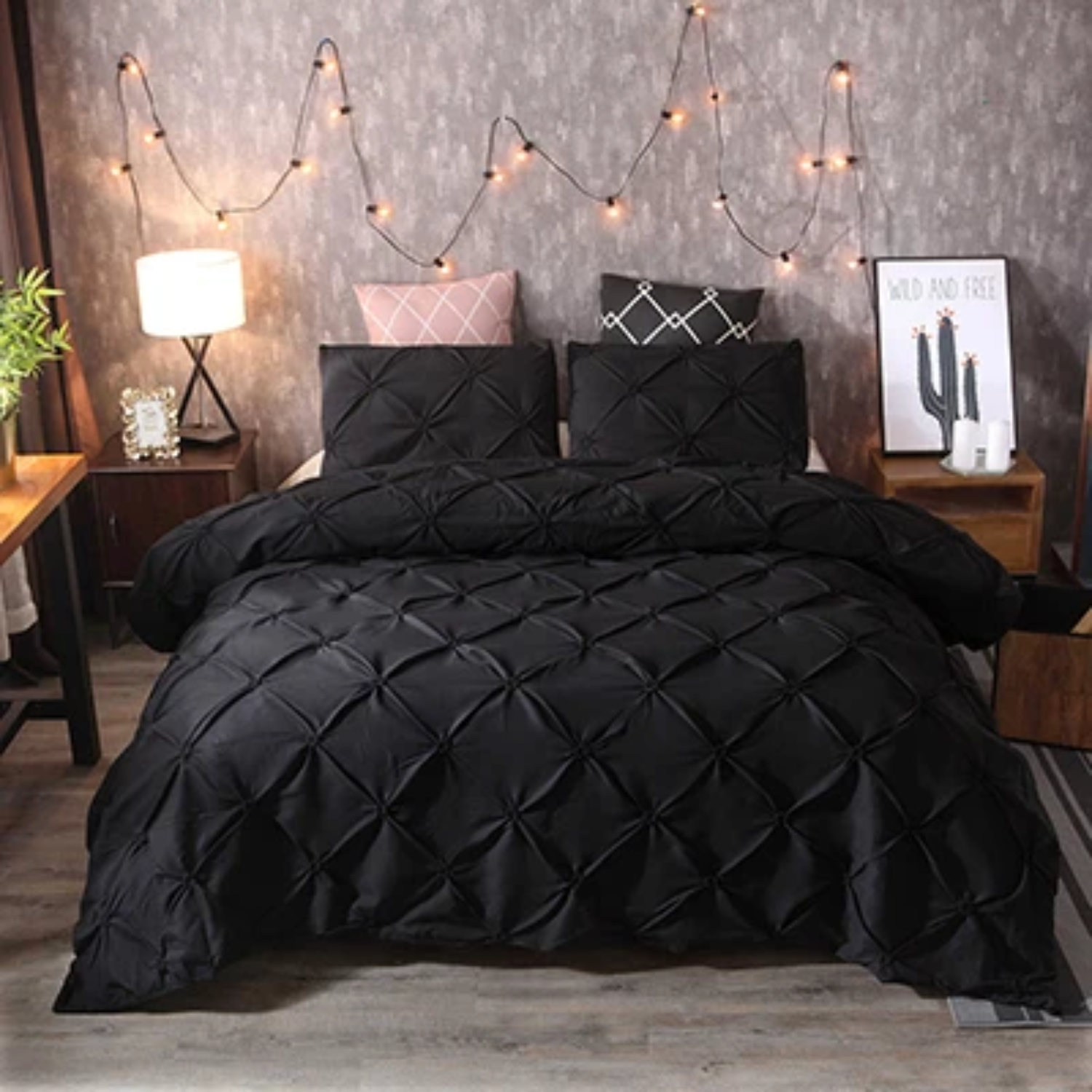 Black&White King Size Duvet Quilt Cover Set