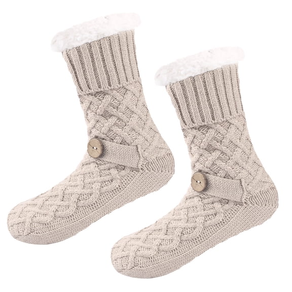 Luxuriously Soft Women's Slipper Socks, Thick Sherpa Lining and Anti-Slip Dots for Warmth and Safety US 6 to 11