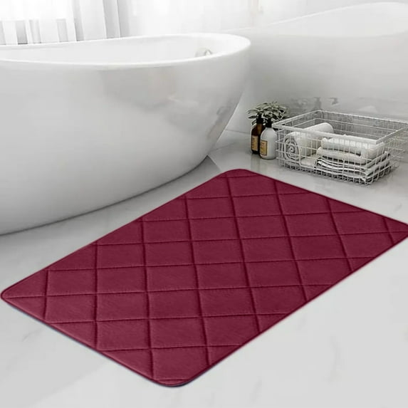 Luxuriously Velvet Fleece Bath Mat, Super Absorbent Soft Microfiber Foot Mats with Secure Backing, Multi-Functional Floor Rug for Bathrooms, Kitchens and Living Areas, Easy Care Washable