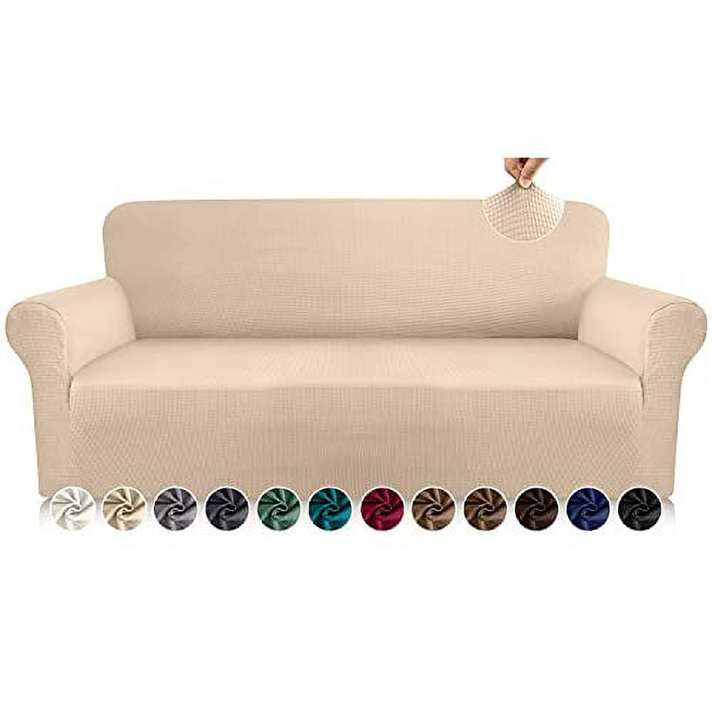 Luxurlife Premium Thickened Sofa Covers for 3 Cushion Couch 1Piece High Stretch Couch Cover