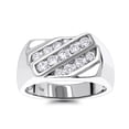 thumbnail image 1 of Luxurman 14K Gold Men Natural 1 Ctw Diamond Ring (White Gold Size 8.5), 1 of 3