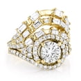 thumbnail image 1 of Luxurman Designer Halo Diamond Ladies Engagement Ring Set 14K Gold Trigram I Ching (Yellow Gold Size 6.5), 1 of 3