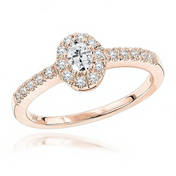 Luxurman Ladies 14K Unique Natural 0.4 Ctw Diamond Engagement Ring For Her (Rose Gold Size 4.5)