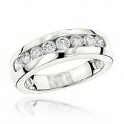 LUXURMAN Ladies 14K Womens Natural 0.5 Ctw Clear Diamonds Wedding Ring For Her (Yellow Gold Size 7.5)