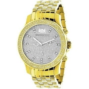 Luxurman Two-Tone Goldplated Mens Diamond Raptor Watch