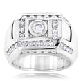 thumbnail image 1 of Luxurman Unique Platinum Men's Natural Diamond Ring (Size 7), 1 of 4