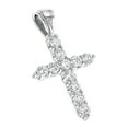 thumbnail image 1 of Luxurman Unisex 14K Large Natural 3.3 Ctw Diamond Cross Pendant (White Gold), 1 of 4
