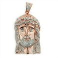 thumbnail image 1 of Luxurman Unisex Unique 14K Round Natural 1.8 Ctw Diamond Jesus Head Pendant (Rose Gold), 1 of 3