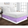 thumbnail image 1 of Luxury 1 Piece Split Corner Two Tone Tailored Bed Skirt, California King Size 18 Inch Deep Pocket, 100% Egyptian Cotton, 800 Thread Count, Solid White/Lillac Color., 1 of 3