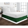 thumbnail image 1 of Luxury 1 Piece Split Corner Two Tone Tailored Bed Skirt, Full Size 18 Inch Deep Pocket, 100% Egyptian Cotton, 800 Thread Count, Solid White/Green Color., 1 of 3