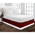 thumbnail image 1 of Luxury 1 Piece Split Corner Two Tone Tailored Bed Skirt, Queen Size 18 Inch Deep Pocket, 100% Egyptian Cotton, 800 Thread Count, Solid White/Burgundy Color., 1 of 3