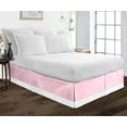 thumbnail image 1 of Luxury 1 Piece Split Corner Two Tone Tailored Bed Skirt, Twin Size 12 Inch Deep Pocket, 100% Egyptian Cotton, 800 Thread Count, Solid White/Light Pink Color., 1 of 3