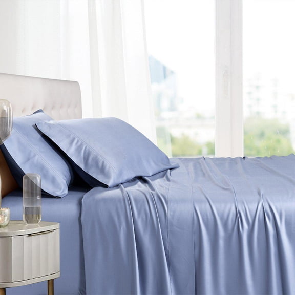 Luxury 100% Bamboo Viscose Sheets Super Soft & Cool Deep Pockets Sheet Sets - Full size- Periwinkle