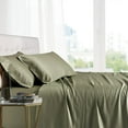 thumbnail image 1 of Luxury 100% Bamboo Viscose Sheets Super Soft & Cool Deep Pockets Sheet Sets - King size- Sage, 1 of 4