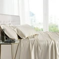 thumbnail image 1 of Luxury 100% Bamboo Viscose Sheets Super Soft & Cool Deep Pockets Sheet Sets - Split King - Ivory, 1 of 5