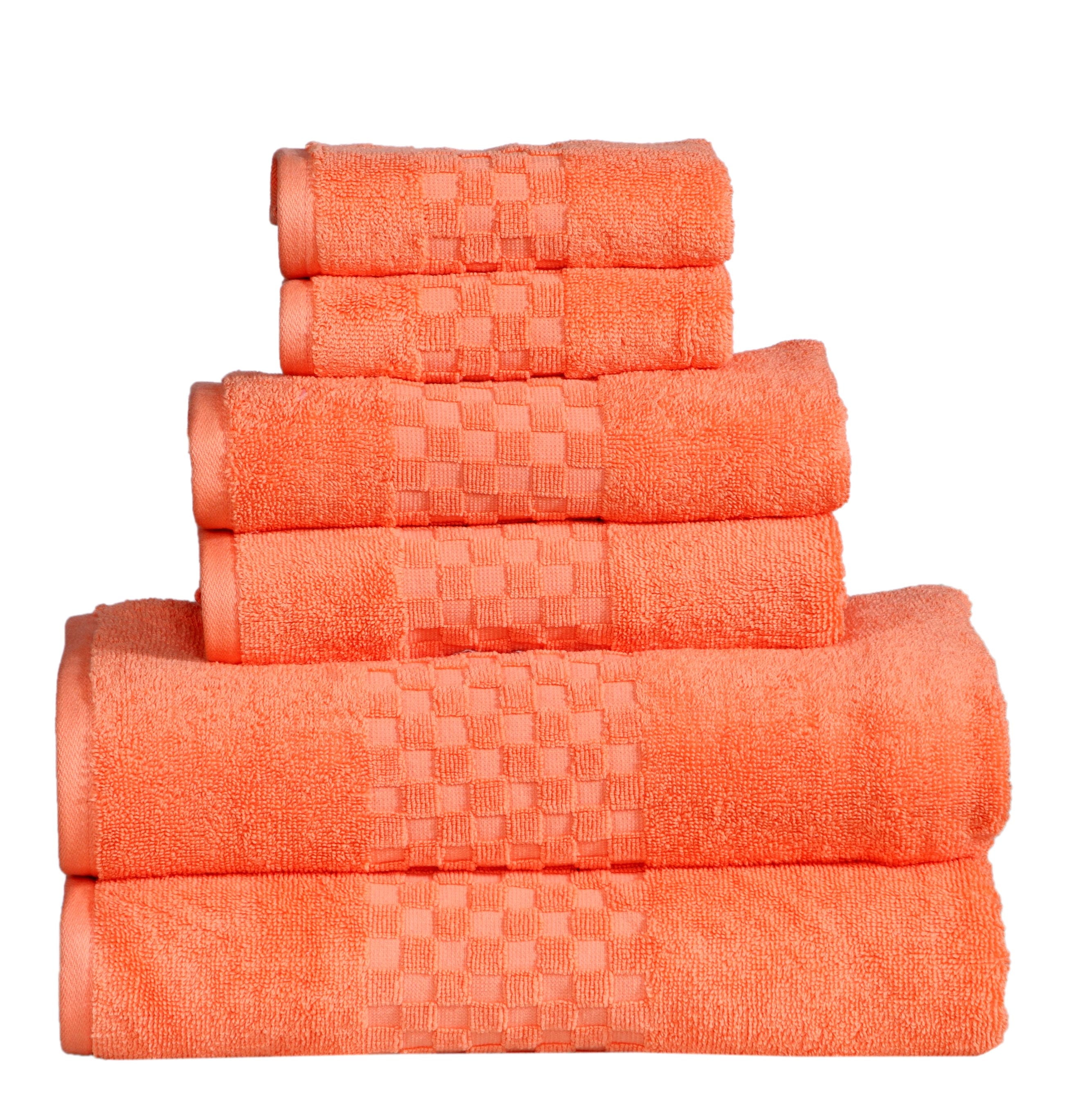 Coral Cotton 6-Piece Towel Set with Hand and Washcloths