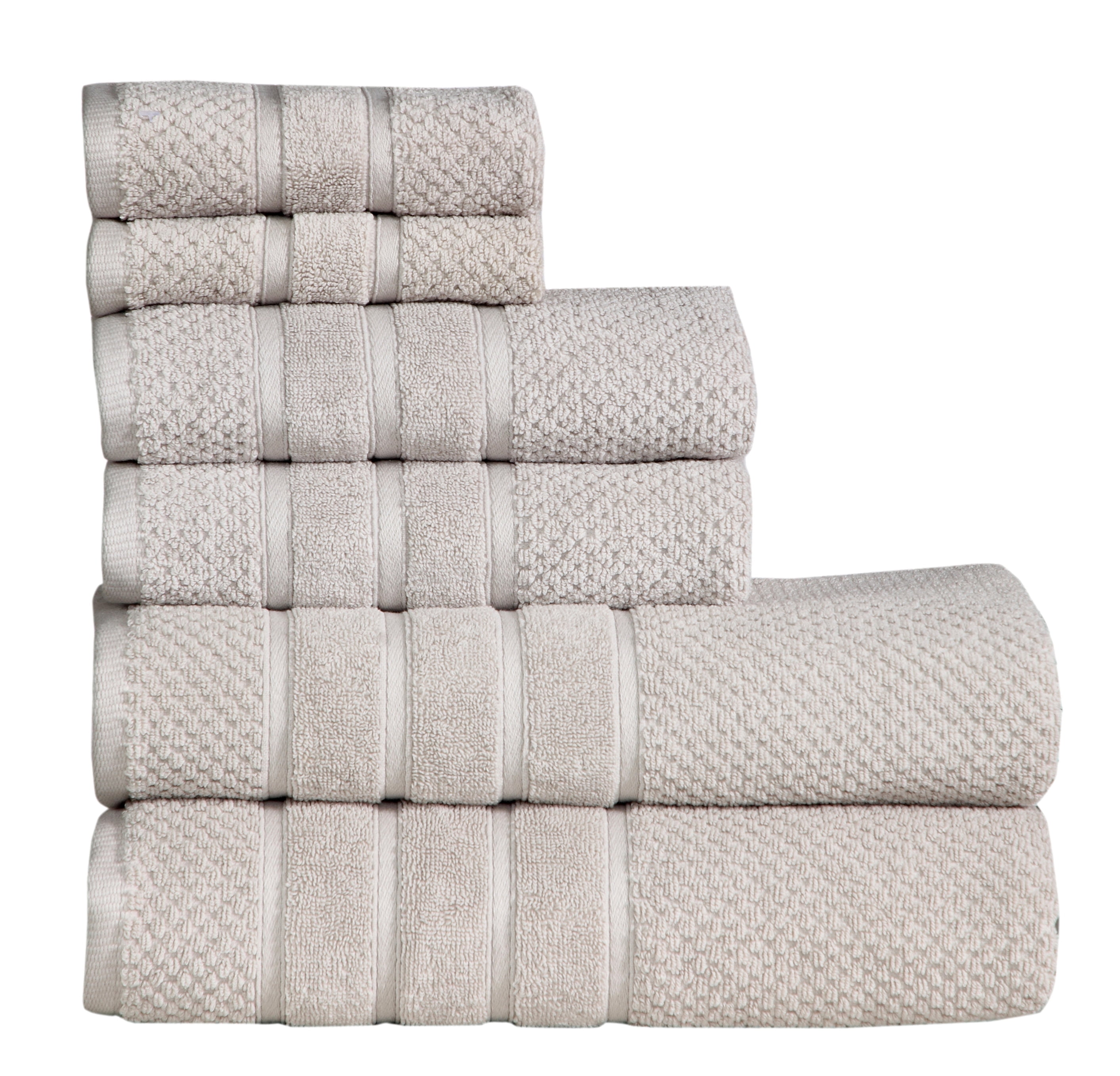 Luxury Silver 100% Cotton 6-Piece Towel Set