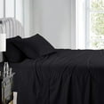 thumbnail image 1 of Luxury 100% Cotton 600 Thread Count Sheets Damask Striped Bed Sheets Set - Full - Black, 1 of 2