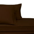 thumbnail image 1 of 100% Long-Staple Cotton Sateen Sheets 300TC Solid Bed Sheet Set - Split King-Chocolate, 1 of 2