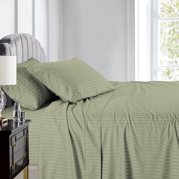 Top Split (Flex) King Sheet Set Luxury 608 Thread Count Damask Stripe