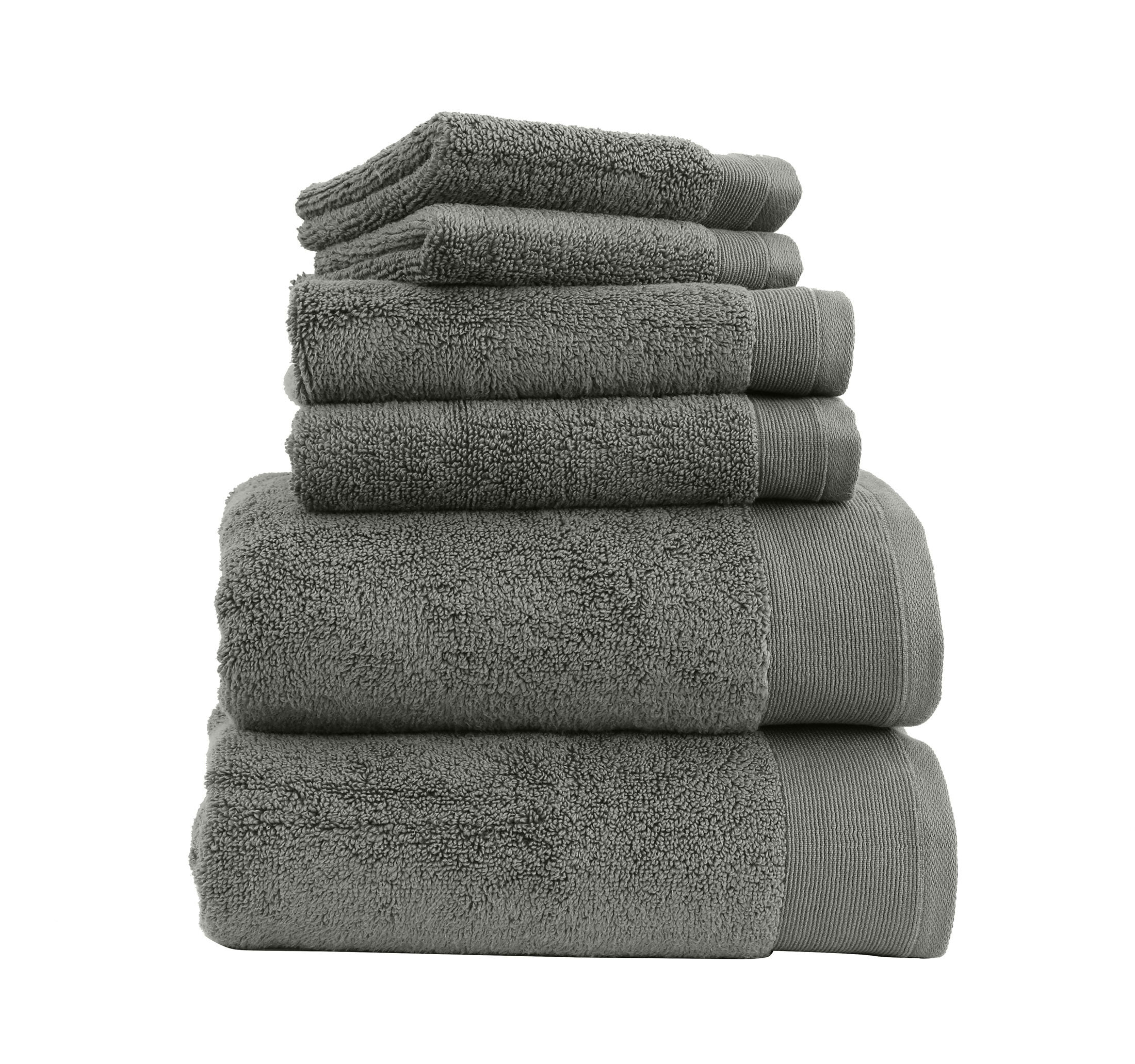 100 Percent Cotton Towel Set, Zero Twist, Soft and Absorbent 6 Piece Set  With 2 Bath Towels, 2 Hand Towels and 2 Washcloths (Silver) By Lavish Home