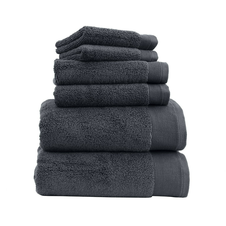 Super Soft Luxury Hand Towels - 6 Hand Towels / Gray / 100% Cotton