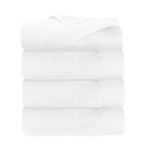 Luxury 100% Cotton Bath Towels - Pack of 4, Extra Soft & Fluffy, Quick Dry & Highly Absorbent, Hotel Quality, Shower Towel Set, White - 27" x 54"
