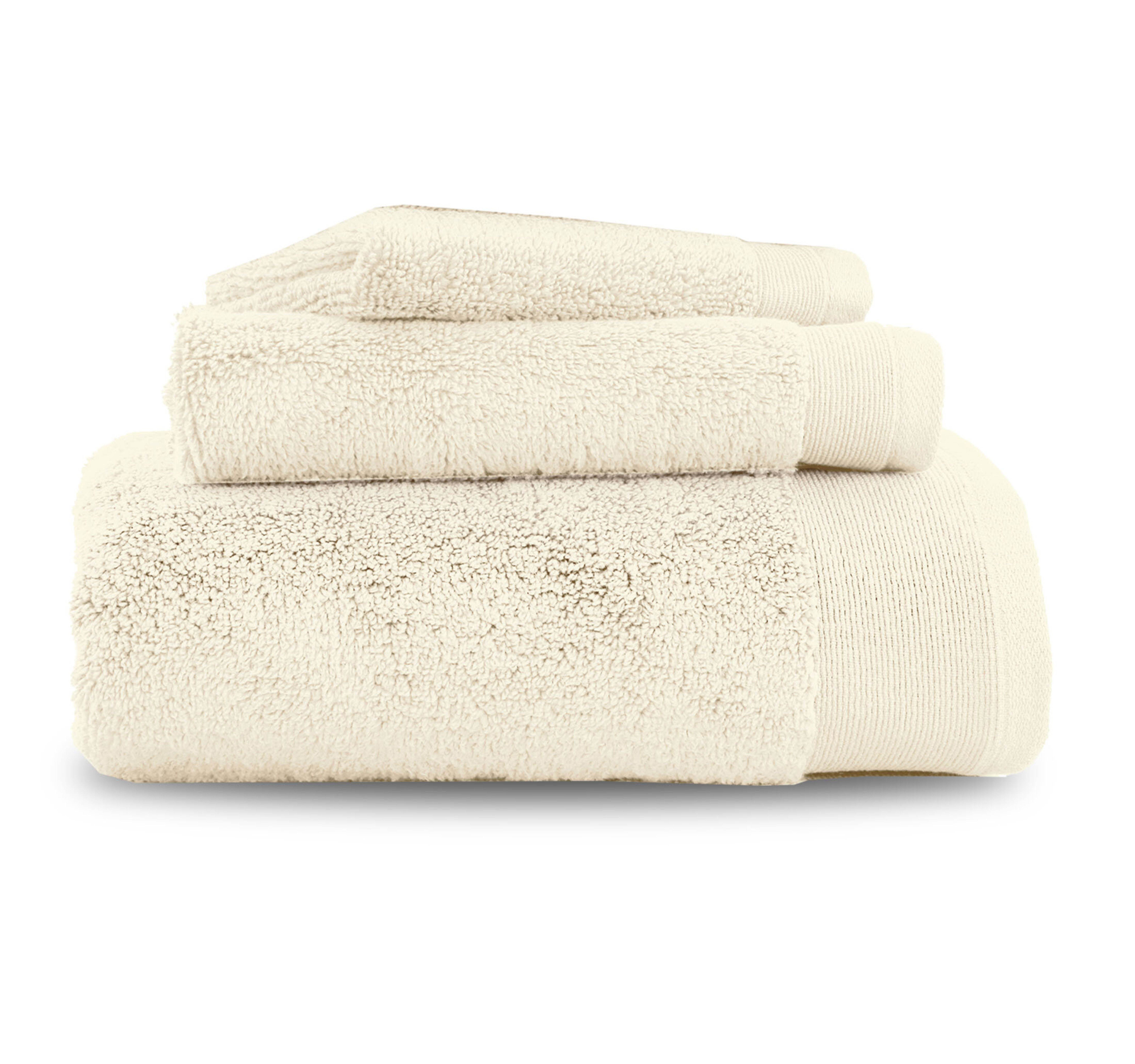 Luxury 100% Cotton Bath Towels Soft & Fluffy, Quick Dry, Highly Absorbent,  Hotel Quality Towel Set - 1 Bath Towel, 1 Hand Towel, 1 Wash Cloth (Ivory)  