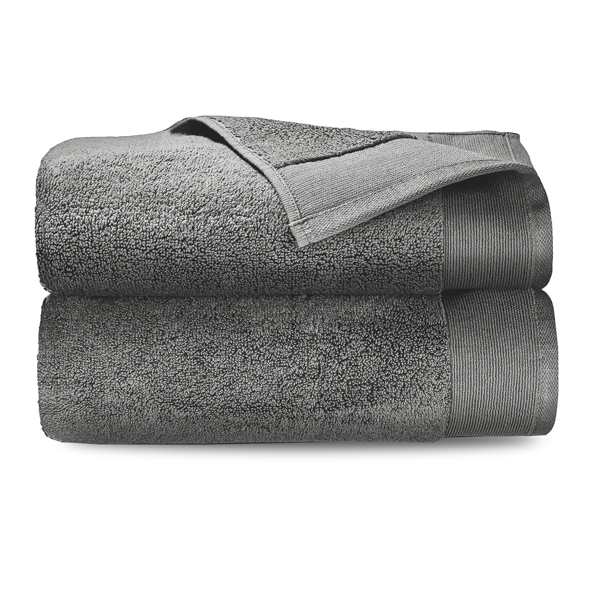 Oversized Gray Cotton Bath Towels Set for Kids
